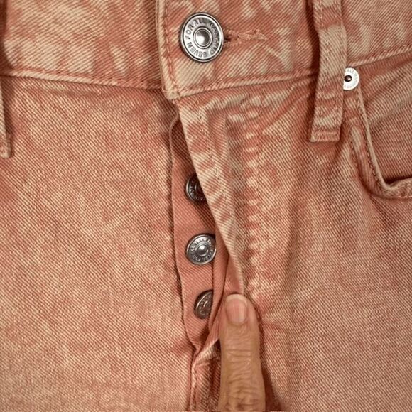 7 For All Mankind Monroe Cutoff Shorts Mineral Pink (Salmon / Peach) Size 26 - Picture 5 of 16